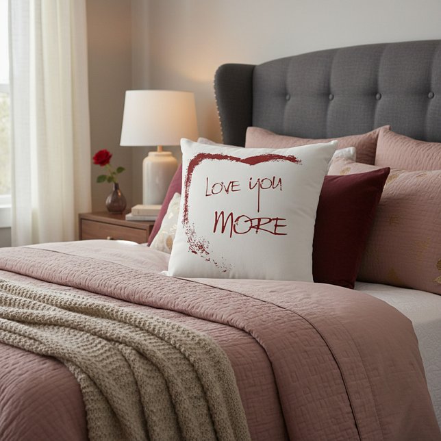 Love you more throw pillow (Creator Uploaded)
