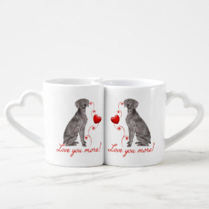 Love You More! Weimaraner Mug Set