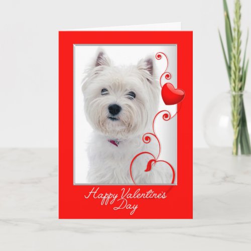 Love You More Westie Valentine Holiday Card