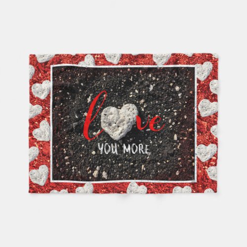 Love You MoreHawaii Beach Coral Heart Photo Bold  Fleece Blanket