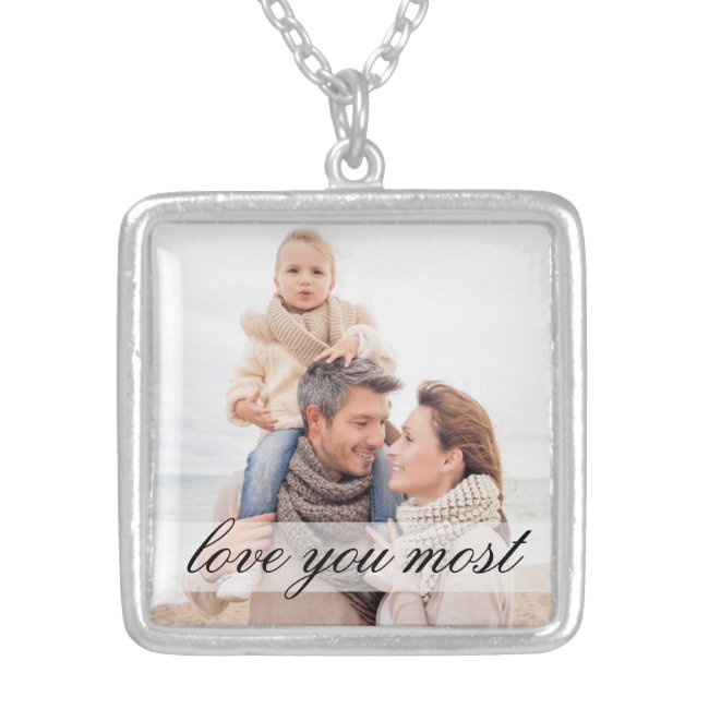 Love You Most Family Photo Necklace