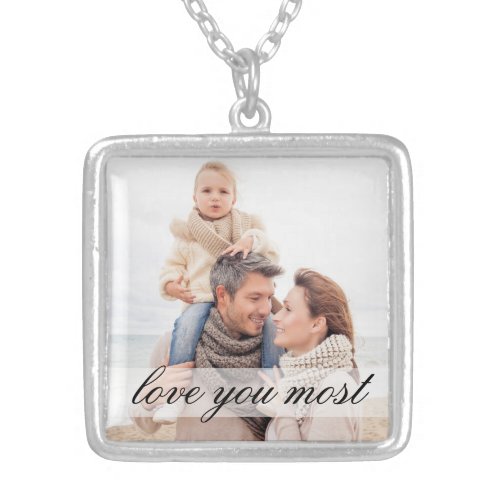 Love You Most Family Photo Necklace
