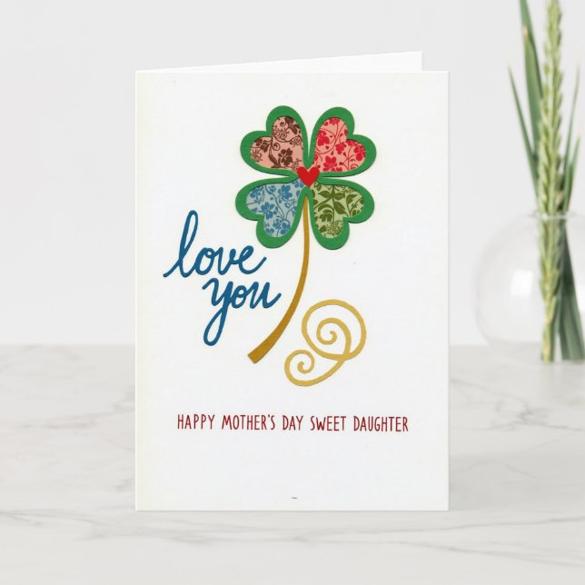 Love You Mothers Day Heart Card (Front)