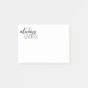 Love You Motivational Quote Black White Typography Post-it Notes
