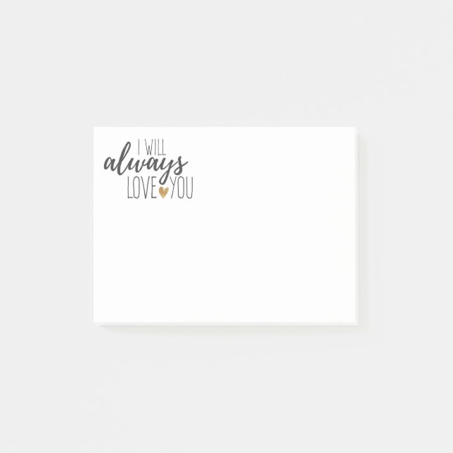 Love You Motivational Quote Black White Typography Post-it Notes (Front)