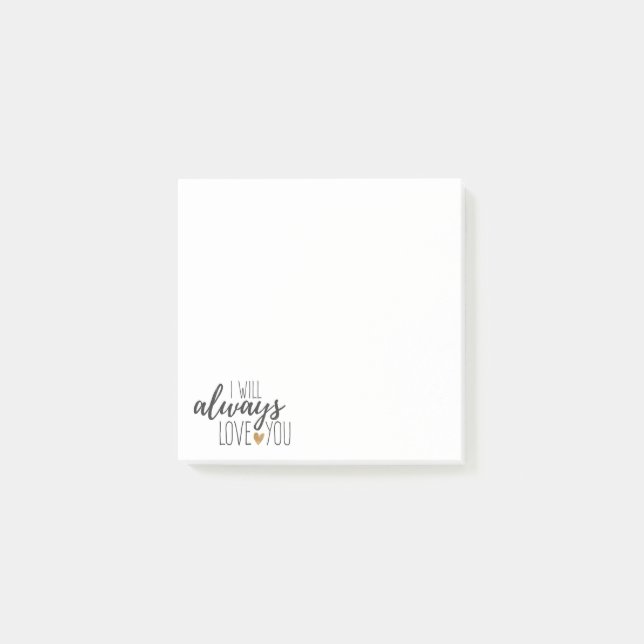 Love You Motivational Quote Black White Typography Post-it Notes (Front)