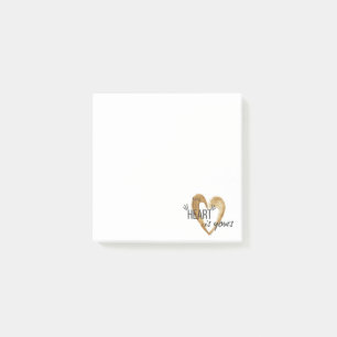 Love You Motivational Quote Brown Heart Post-it Notes