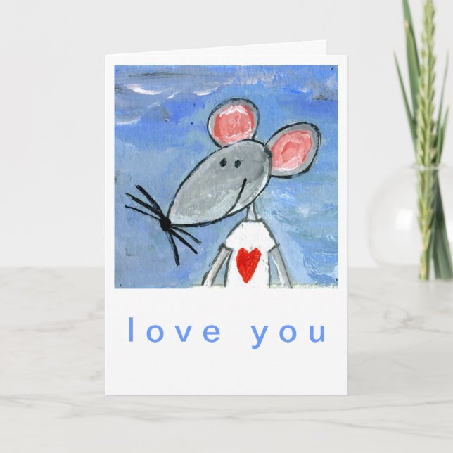 Love You Mouse Holiday Card (Front)