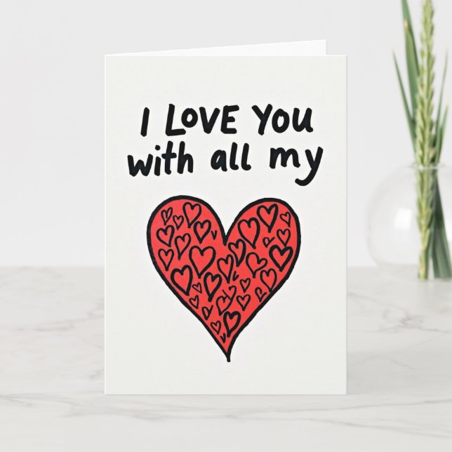 Love You Multiple Hearts Card (Front)
