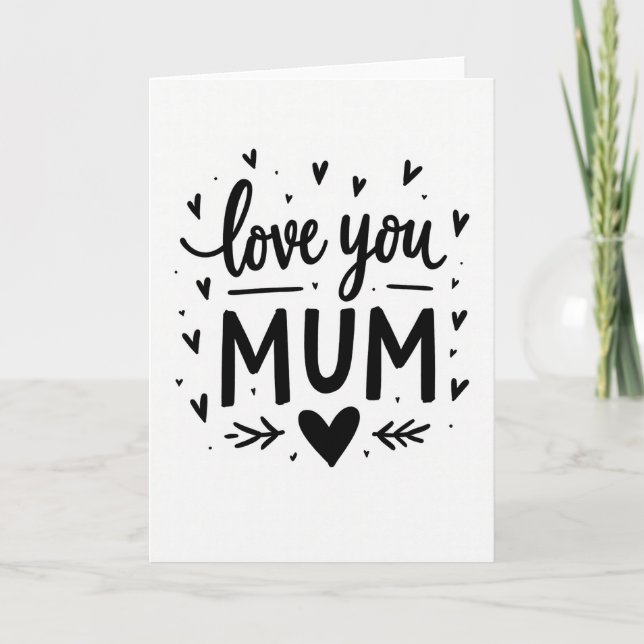 Love You Mum Best Wishes Card (Front)