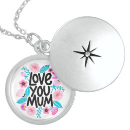 Love you Mum Floral Locket Necklace