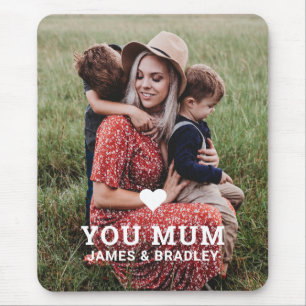 Love You Mum Heart Photo Mother's Day Mouse Pad