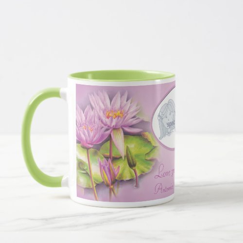 Love you mummom water lily photo mug