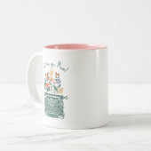 Love You Mum Vintage Typewriter Blooming Florals Two-Tone Coffee Mug (Front Left)