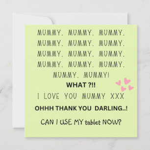 love you MUMMY can i USE tablet mothers day Holiday Card