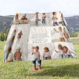 Love You Nana | Custom Message Photo Collage Fleece Blanket