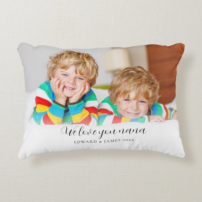 Love You Nana Custom Photo Accent Pillow (Front)