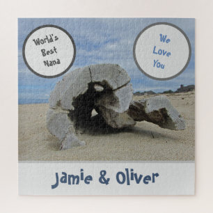 Love You Nana Deserted Pacific Beach Driftwood Jigsaw Puzzle