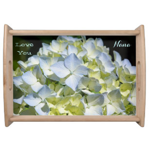 Love You Nana gifts Serving Trays Blue Hydrangeas