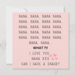 love you nana grandma mothers day pink hearts holiday card