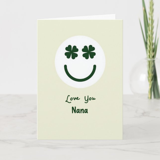 Love You Nana Green Clover Card (Front)