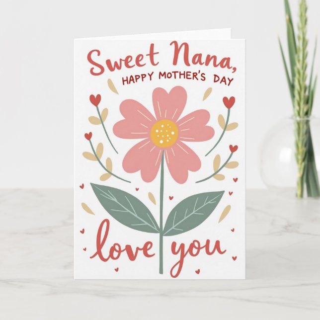 Love You Nana Mothers Day Card (Front)