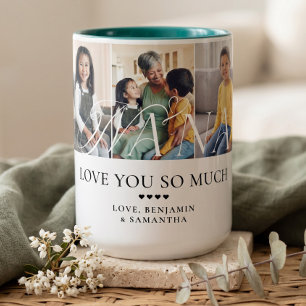Love You Nana Personalized 5 Photo Collage Gift Two-Tone Coffee Mug
