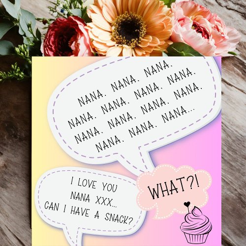 love you Nana pink mothers day cupcakes Holiday Card