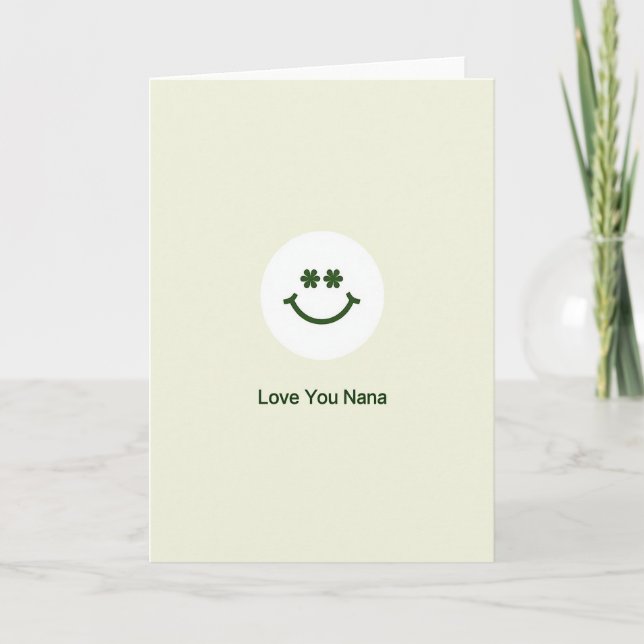 Love You Nana Smiling Face Card (Front)
