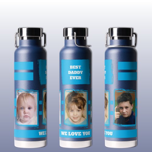 Love you navy blue best daddy ever 3 photos water bottle