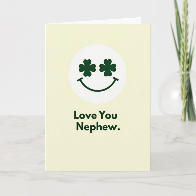 Love You Nephew Shamrock Card (Front)