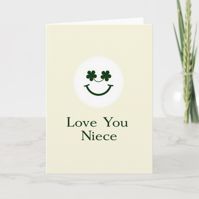 Love You Niece Shamrock Smile Card (Front)