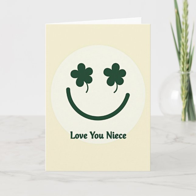 Love You Niece Smiling Face Card (Front)