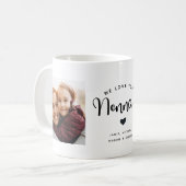 Love you Nonna Hearts Custom Two Photo Coffee Mug (Front Left)
