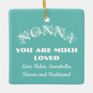 Love You Nonna Mom Mother Custom Family Names Ceramic Ornament