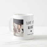 Love You Nonna | Two Photo Handwritten Text Coffee Mug<br><div class="desc">This simple and stylish black and white mug says "Love you Nonna" in trendy,  handwritten black text with a matching heart and a spot for your name. There is also room to show off two of your favorite personal photos for a gift your nonna or grandmother will love.</div>