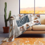 Love You Papa | Custom Message Photo Collage Fleece Blanket<br><div class="desc">This simple and sweet blanket says "We Love you Papa" in trendy, modern typefaces with your custom message, a charming heart and a spot for names. Minimal eight photo template of your favorite personal photos for a gift anyone would love. The perfect gift for any dad (can be customized for...</div>