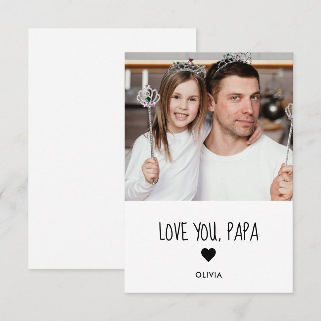 Love You Papa Photo Card (Front/Back)