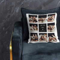 Love You Papa | Photo Collage Handwritten Text Throw Pillow