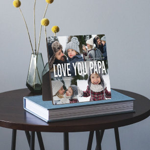 Love You Papa Photo Collage Plaque