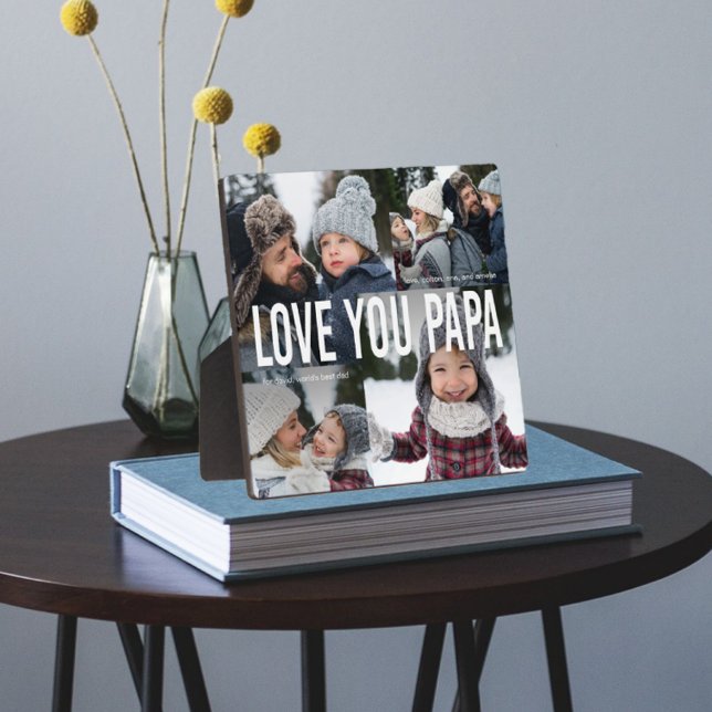 Love You Papa Photo Collage Plaque (Creator Uploaded)