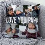 Love You Papa Photo Collage Throw Pillow at Zazzle