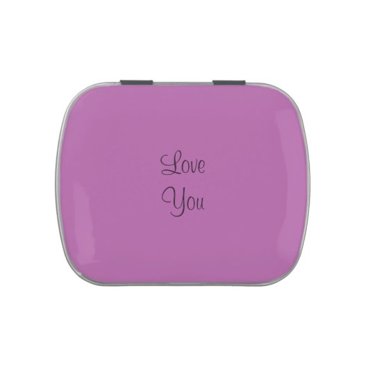 Love You Pastel Purple Jelly Belly Candy Tin (Top)