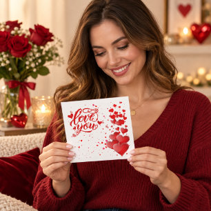 Love You Personalized Flat Card