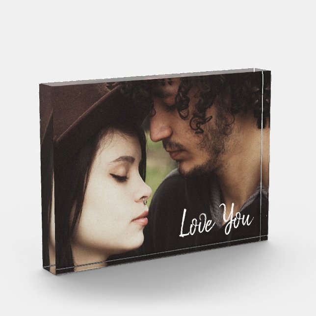 Love You | Personalized Photo Block (Left)