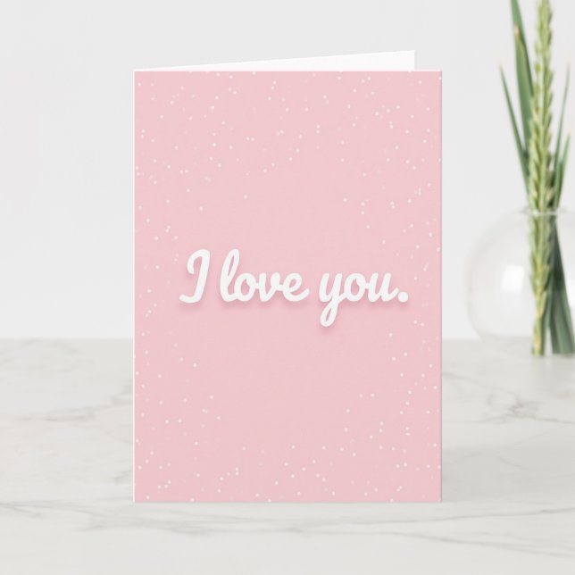 Love You Pink Confetti Dot Card (Front)