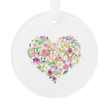Love You Pink Floral Heart Sweet Valentine