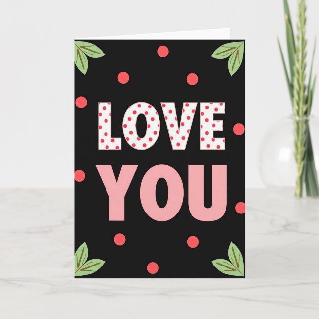 Love You Polka Dot Art Card (Front)
