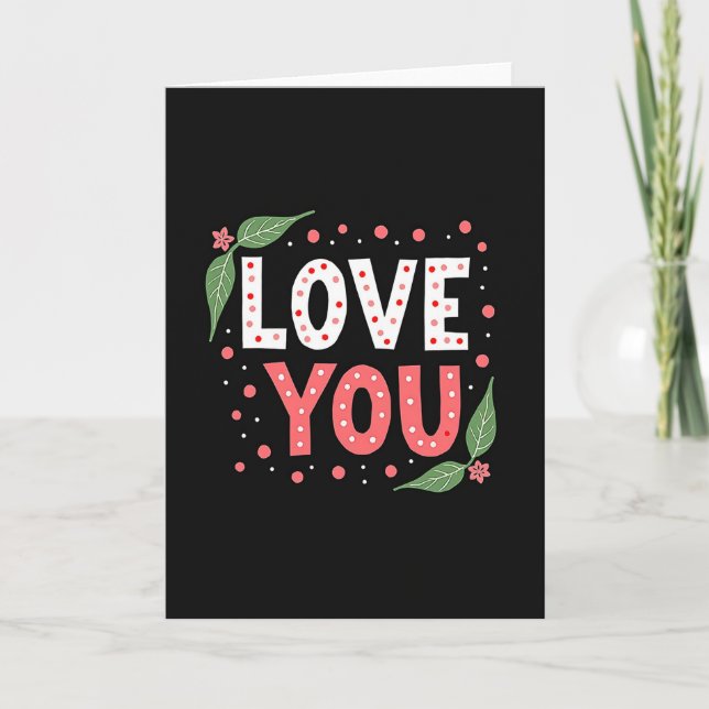 Love You Polka Dot Card (Front)