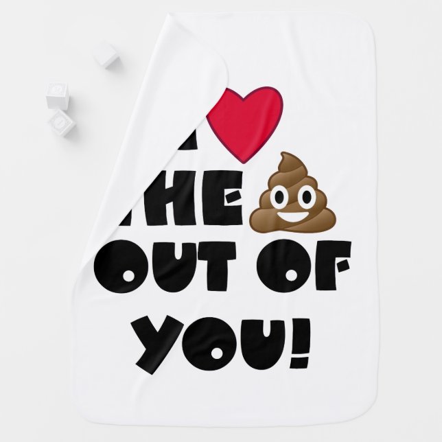 Love You Poo Baby Blanket (In Situ)